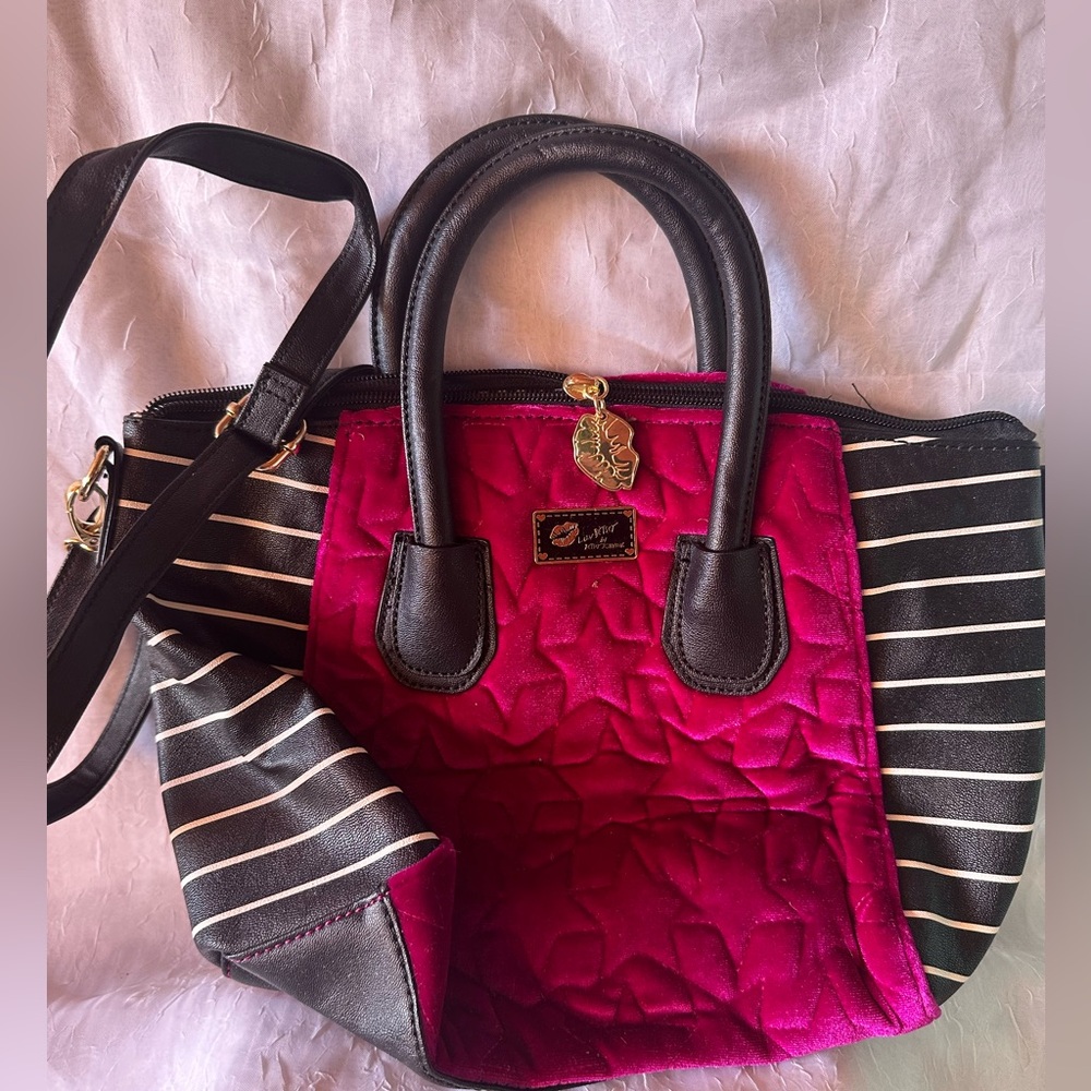 Betsy Johnson Velvet Quilted purse